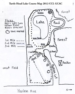 Turtlehead Lake course map for the 2013 Chicago Catholic League Championships.